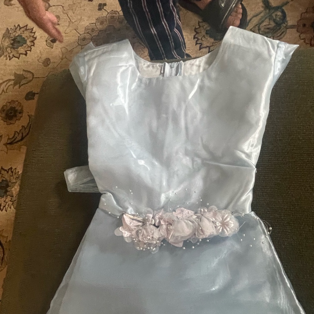 Beautiful flower girl dress in baby blue color